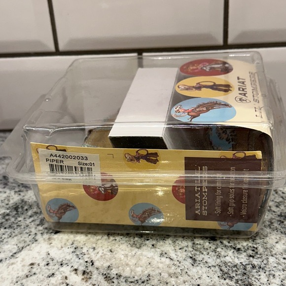 Ariat Size 1 Lil Stompers Piper Kids Gold Blue New Cactus Western Moccasins - Picture 8 of 8